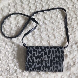 Black Leopard-Print Crossbody Bag